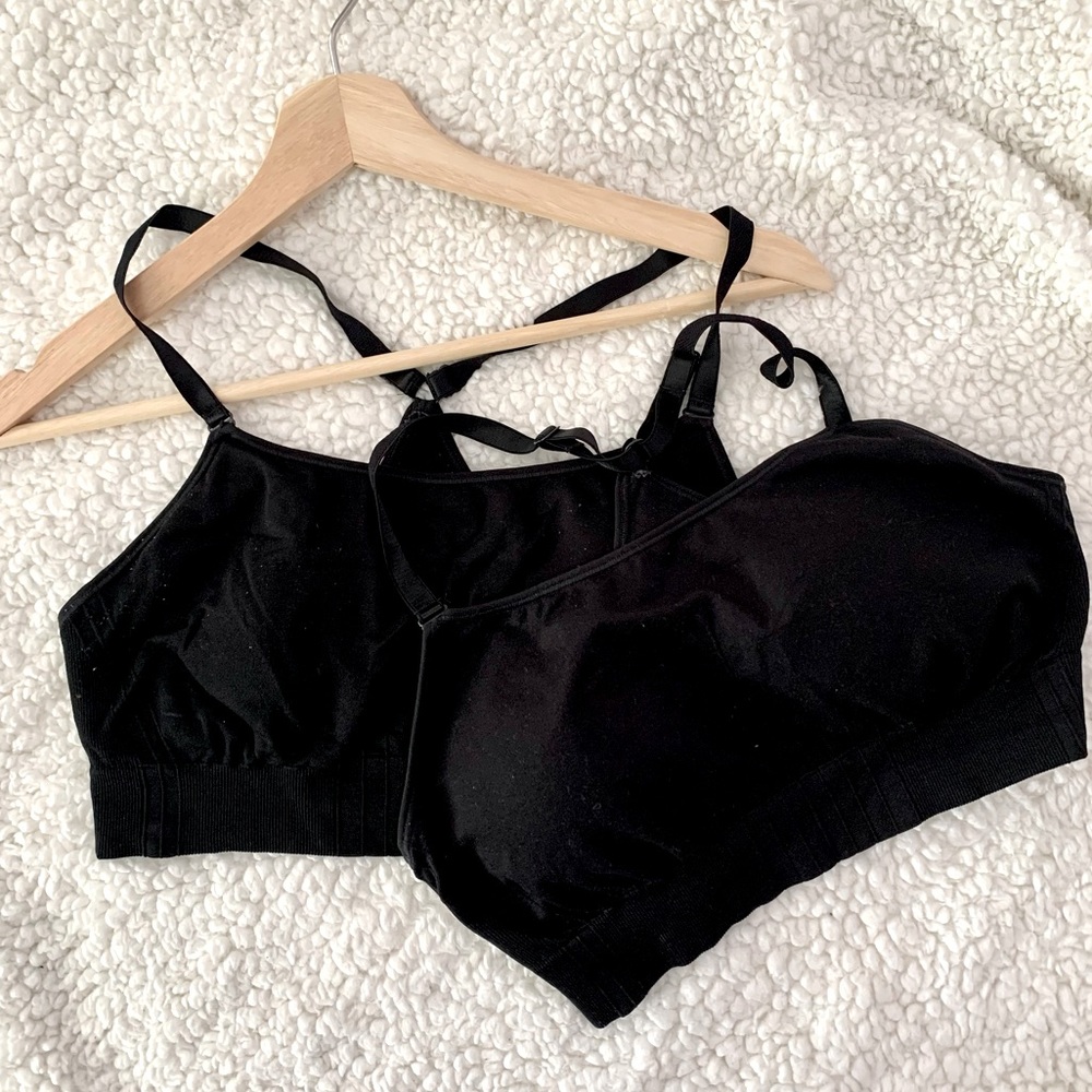 Black Champion Sports Bra with Halter Top Straps